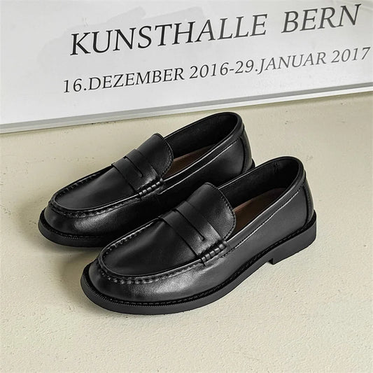 Handmade Mens Leather Loafers Non Slip Slip on Walking Flats Breathable Outdoor Casual Shoes for Man Work Office Driving Shoes