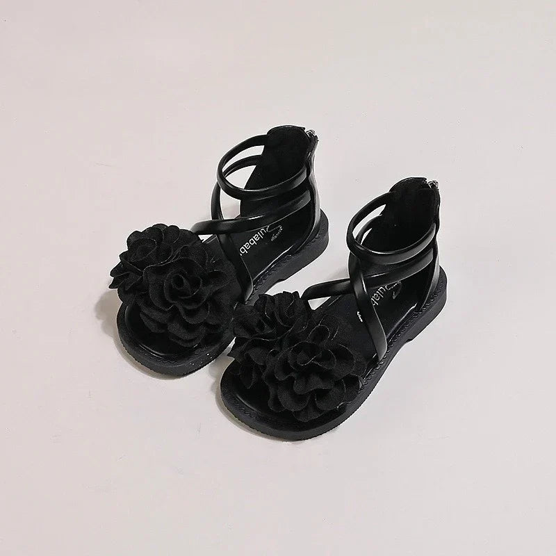 Girls' Sandals 2026 Summer New Children's Flower Princess Shoes Soft Sole Anti Slip Baby Girls' Roman Sandals