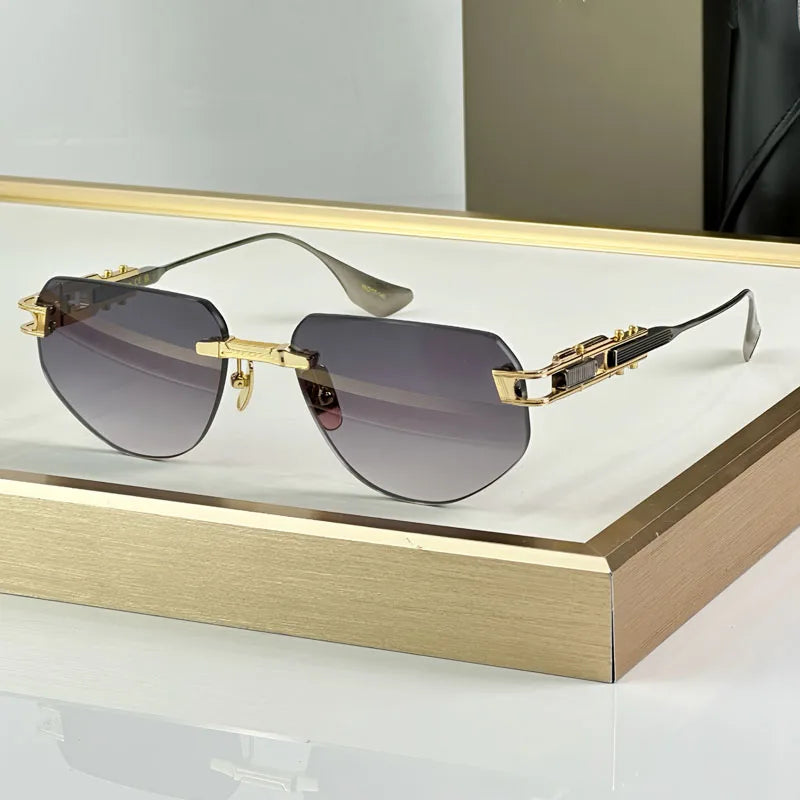 Rimless 164 Grand-imperyn Luxury Sunglasses Irregular Square Alloy High Quality Gradient Classicla Boundless UV400 Outdoor Gafas