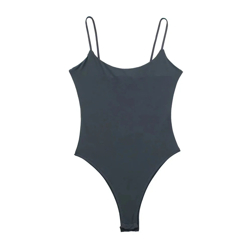 Skinny Bodysuits for Women, Backless, Thin Straps, Snap-button, Female Playsuits, Sexy Fashion