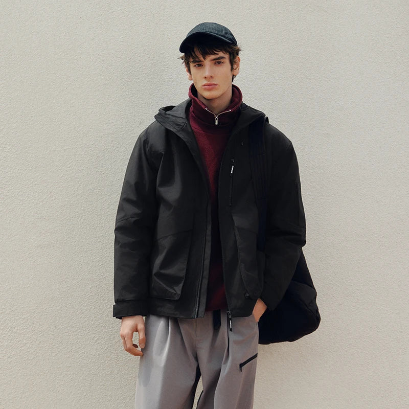 Men Jacket Outdoor Mountain Style Hooded Loose Couple Casual Style Autumn Lightweight Outerwear Daily Wear 2026