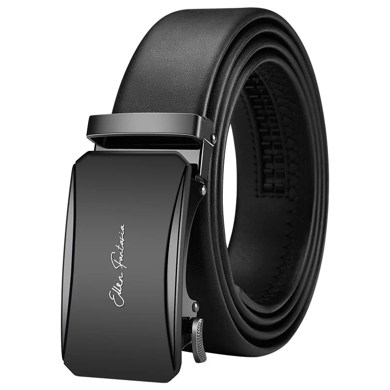 Belt for men, Genuine Leather Belt, Alloy Automatic Buckle Ratchet Belt, Men's Fashion Designer Belt 110cm-130cm
