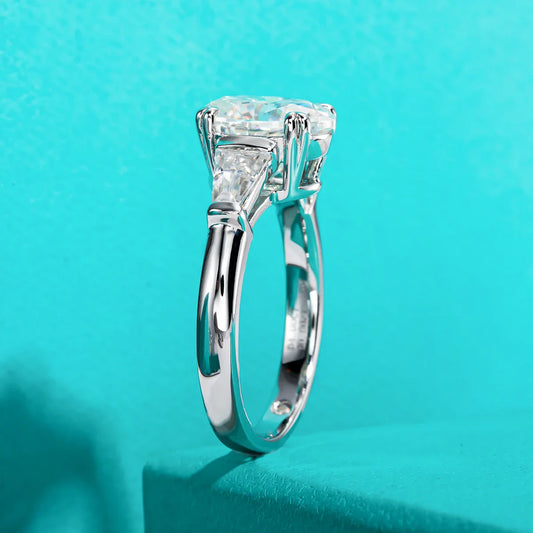 3.8cttw Oval Cut D Color Moissanite Diamond Engagement 925 Sterling Silver Rings For Women Jewelry Wholesale