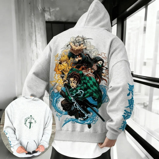 Demon Slayer: Kimetsu no Yaiba Men Hoodie Sweatshirt Japanese Anime Spring Autumn Winter Boy Long-sleeved Parent-child Outfit