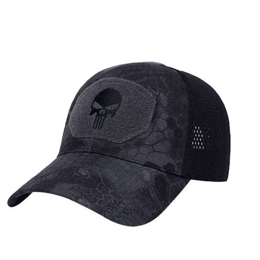 Camouflage Plaid Military Training Cap Spring Summer Outdoor Sports Sunshade Sun Protection Mesh Hat Casual Peaked Cap