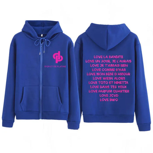 2025 Hot Sale Love Jul Graphic Vintage Zipper Hoodie Man Woman Hip-hop Tracksuit Long-sleeved Loose Casual Aesthetic Sweatshirts