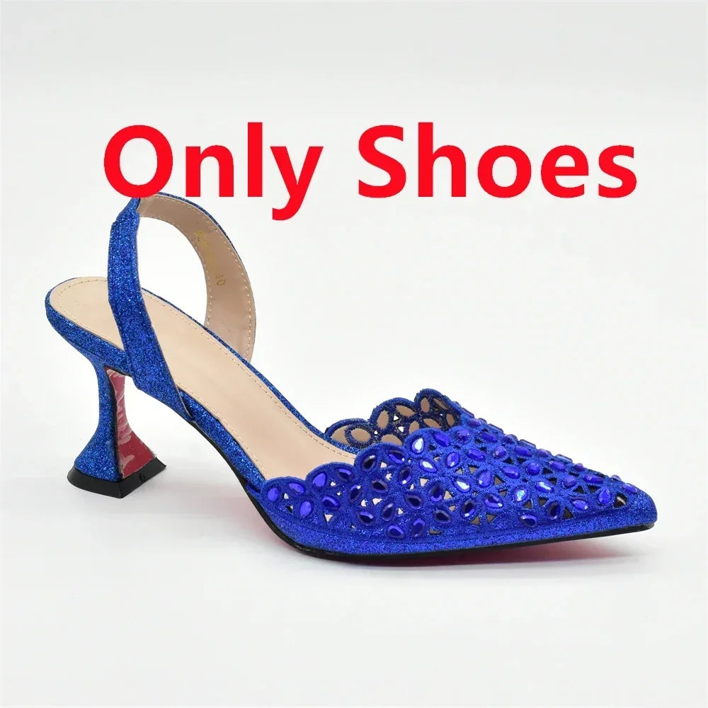 Latest Orange Designer Shoe and Bag Sets From Italy Shoe Woman Summer 2025 Wedding Fashion Party Shoes and Bag Match for Women