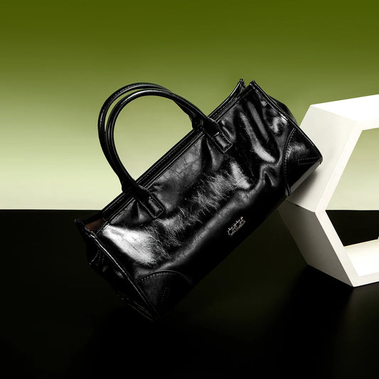 Women's Shoulder Bag New Black Marble Pattern Stick Bag Detachable Shoulder Strap
