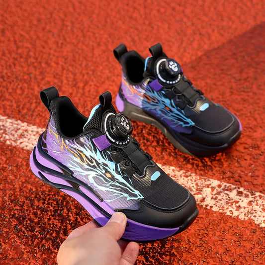 New Anti-skid Leather Kids Sneakers for Boys Running Walking Lightweight Casual Shoes With Fashion Dragon Pattern Size 31-38
