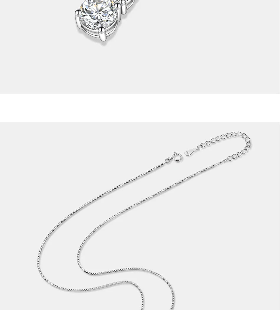 1.8CT Moissanite Necklace for Women S925 Pure Silver 3-Stone Laboratory Cultivated Diamond Pendant Luxury Jewelry Gift