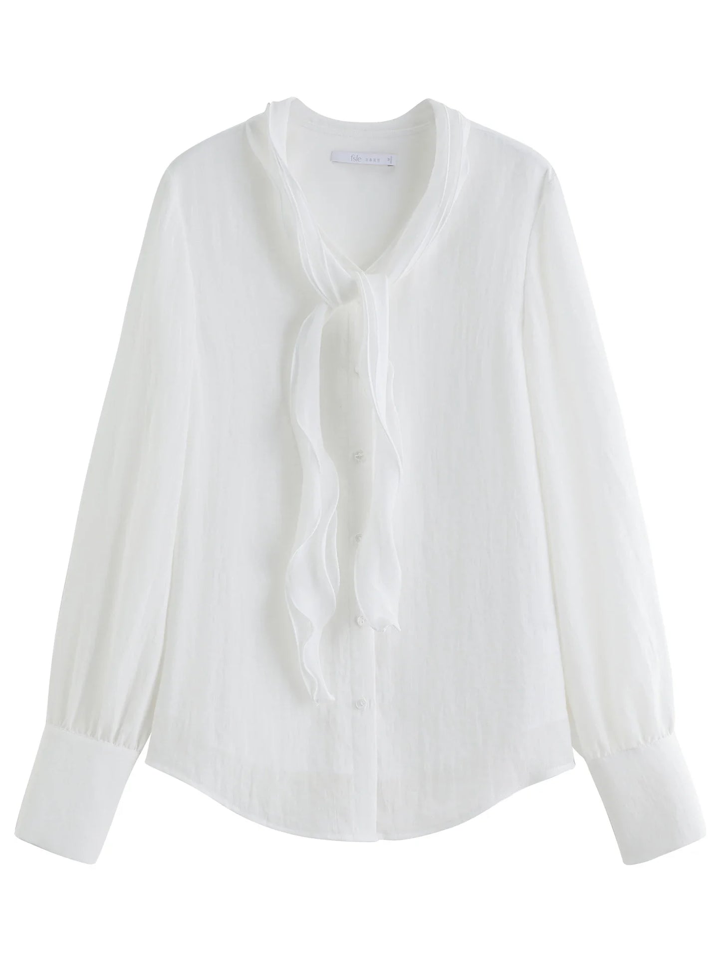 Autumn Elegant Blouse 2025 Asymmetric Flounce Shirt V-Neck Korean Style Chic Design Office Lady Women's Casual Shirt