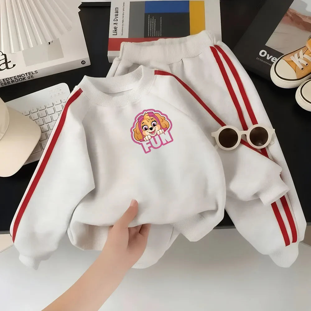 Printed Spring Grils Clothing Sets Kids Fashion Sport Hoodies and Long Pant Two Piece Set Child Casual Tracksuit New