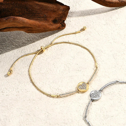 Bracelets d'amour en Moissanite et Diamant pour femmes, en Argent Sterling 925 plaqué Or DVVS1, Bijoux de Fiançailles, Cadeaux 15+8cm