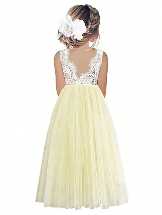 2024 Flower Girl Dress Baby Kids Summer Princess Party Lace Wedding Birthday Dresses Children Clothing 2 4 6 8 10 12 14
