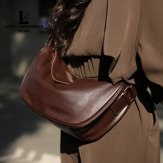 Real Cow Leather High Quality Crossbody Bag for Women Shoulder Bag Top Layer Cowhide Ladies Vintage Fashion Crossbody Handbag