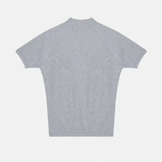 Summer New Men's Sportswear Casual Running And Fitness Stretch Solid Color Zipper Simple Striped Thick Short-sleeved T-shirt