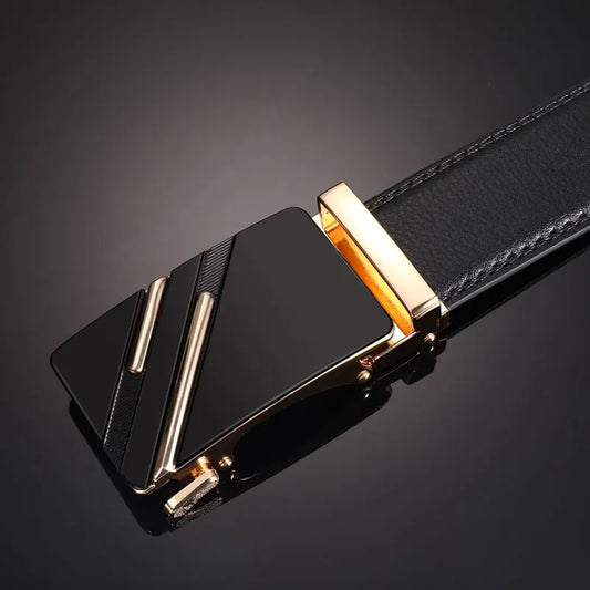 New Men's Belt Automatic Buckle Pants Belt Cowhide Automatic Buckle Formal Business Men's Belt With Suit Belt
