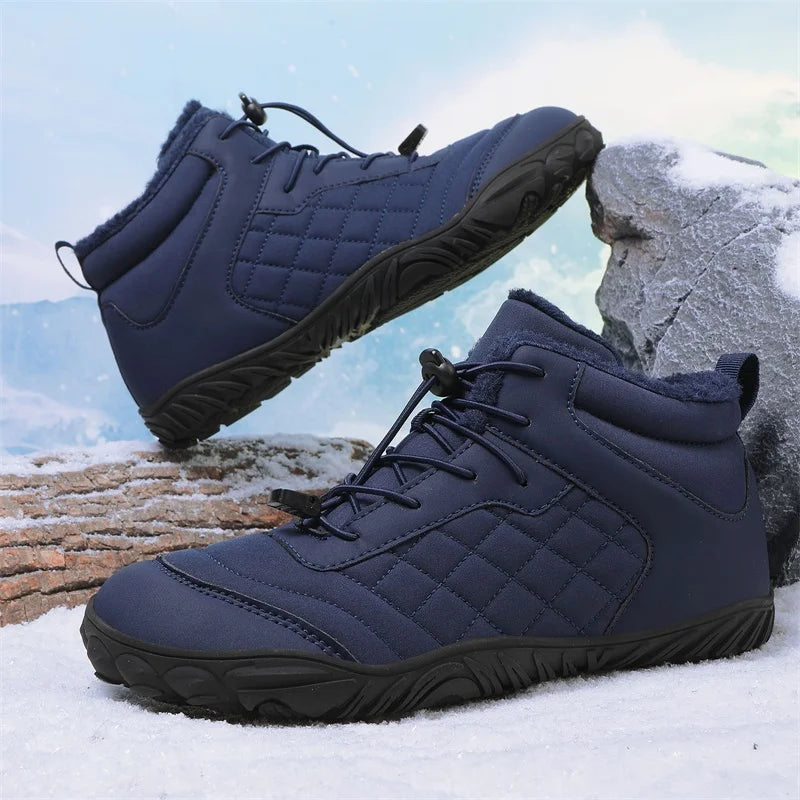 New Winter Booties Outdoor Waterproof Barefoot Boots For Men Ankle Boots Plush Warm Snow Shoes Non-slip Casual Sneakers Big Size