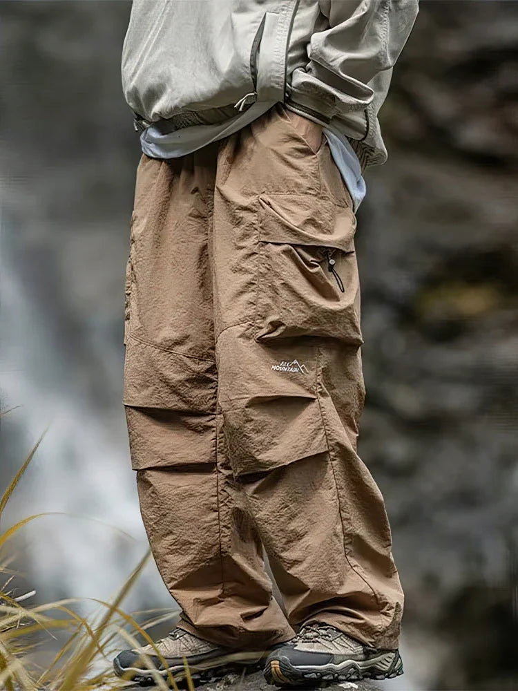 Spring Summer Baggy Cargo Hiking Pants Men Waterproof Casual Sport Jogging Parachute Pants Outdoor Wide leg Trousers