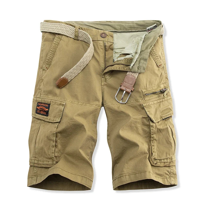 Summer Overalls Men Casual Shorts New Loose Sports Comfortable Knee Shorts Streetwear Breathable Safari Short Pants