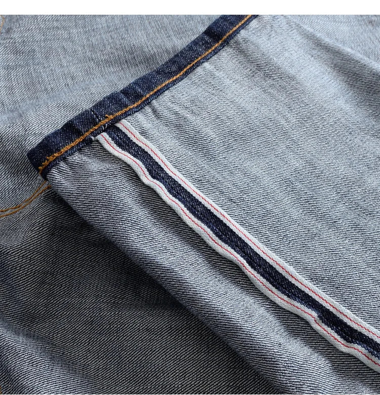 16oz Heavyweight Red Selvedge Denim Jeans for Men High Quality Loose Straight Pants One Wash Autumn Casual 100% Cotton Y2K