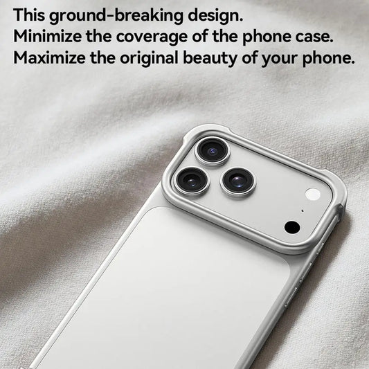 Luxury Aviation Aluminum Metal Case for iPhone 17 pro & pro Max Frameless Minimalist Borderless Bumper Cover