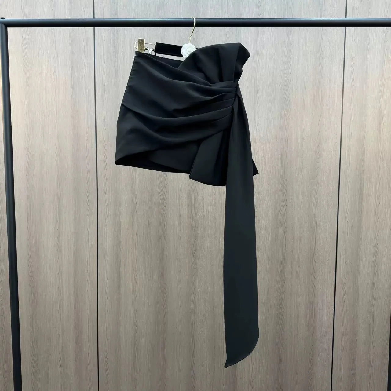 2026 Spring and Summer Design Sense Niche French Temperament Pleated Bow Streamer Hip Skirt for Women Ladies