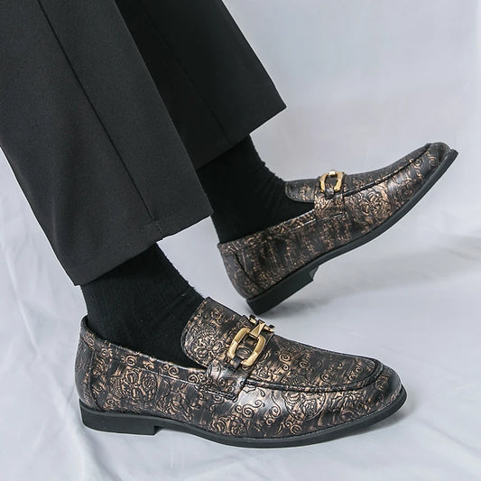 Leather Shoes Men's Business Shoes Luxury Brand Loafers Dress Moccasins Breathable Slip on Black Driving Shoes Male Formal Shoes