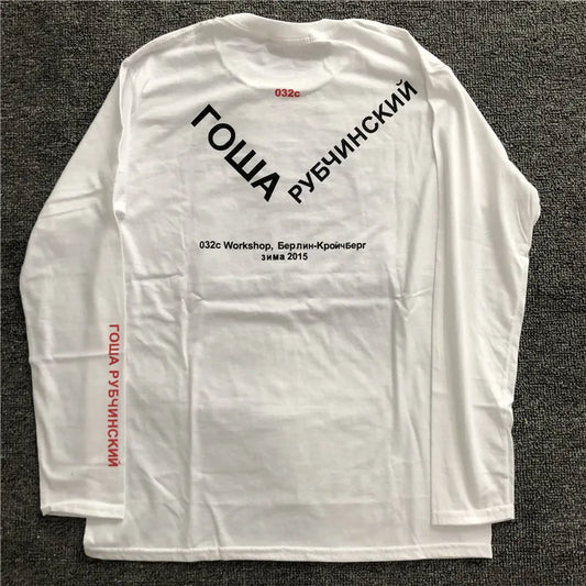 Gosha Building Long Sleeve Youth Hotel Russian 032c HD Digital Print Loose Tide Brand
