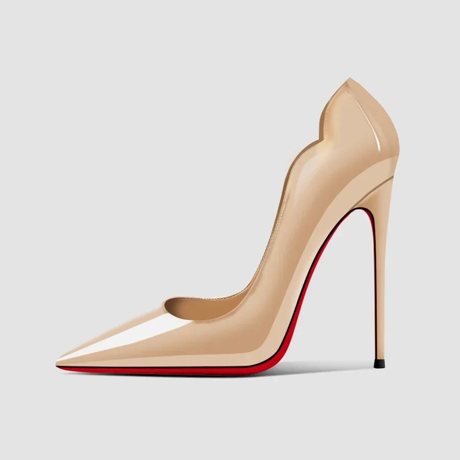 2025 New 12cm Black Extra Thin Heels High Heels Super Shallow Mouth Women's Large Professional Single Shoes34-46