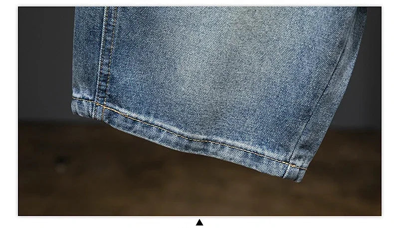 Summer Thin Bermuda Jeans Men's High Street Straight Shorts Fashion Casual Blue Classic Style Male Clothes Short Pants