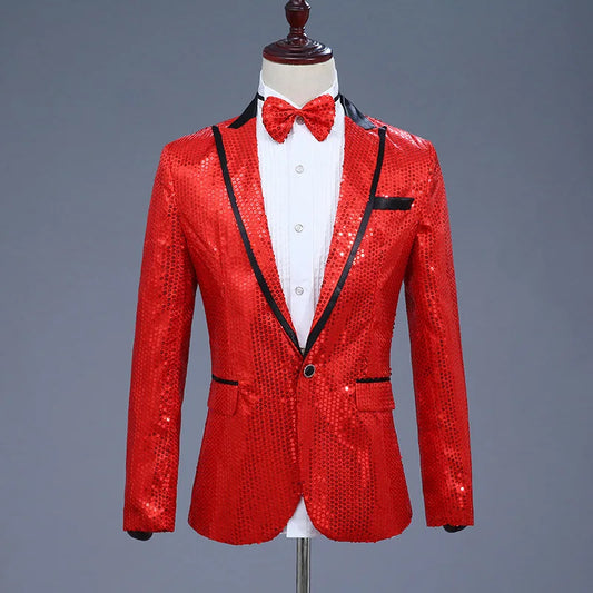 New Men's Suit Jackets Fashion Sequins Boutique Blazer Coats Men Stage Performance Costumes Bar Nightclub Street Artist Clothes