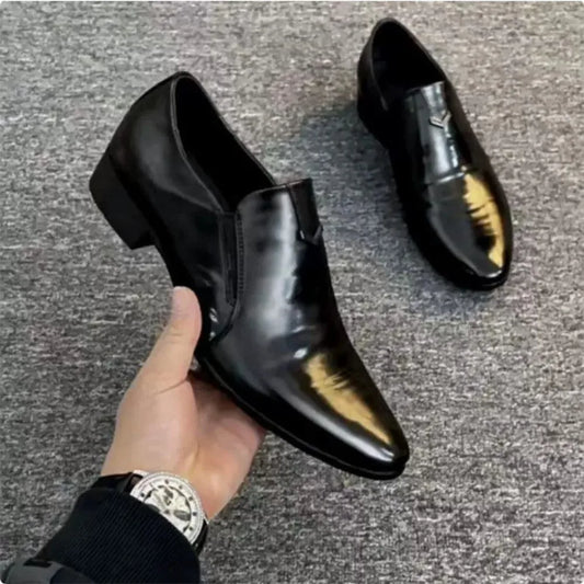 Spring Autumn New Pointed Leather Shoes for Men Solid Color Business Casual Shoes Male Fashion Designer Dress Shoe Man