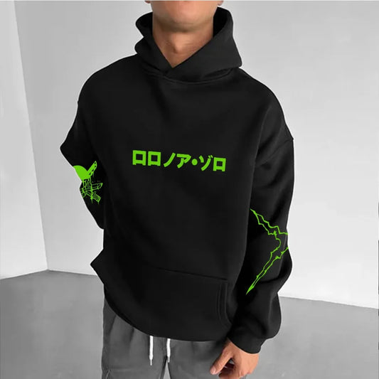 ONE PIECE Men's Hoodie Sweater Roronoa Zoro Japan Anime Summer Autumn Boy Children's Long Sleeve Y2k Parent-Child Pack