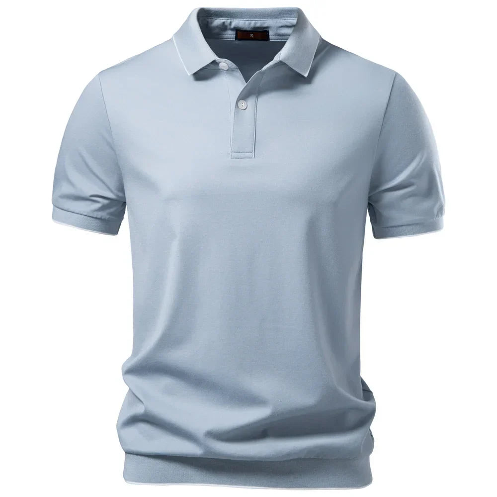 Old Money Polo Shirt Men‘s Solid Color Design Premium Fabric Skin Friendly Cool Breathable Soft Wear