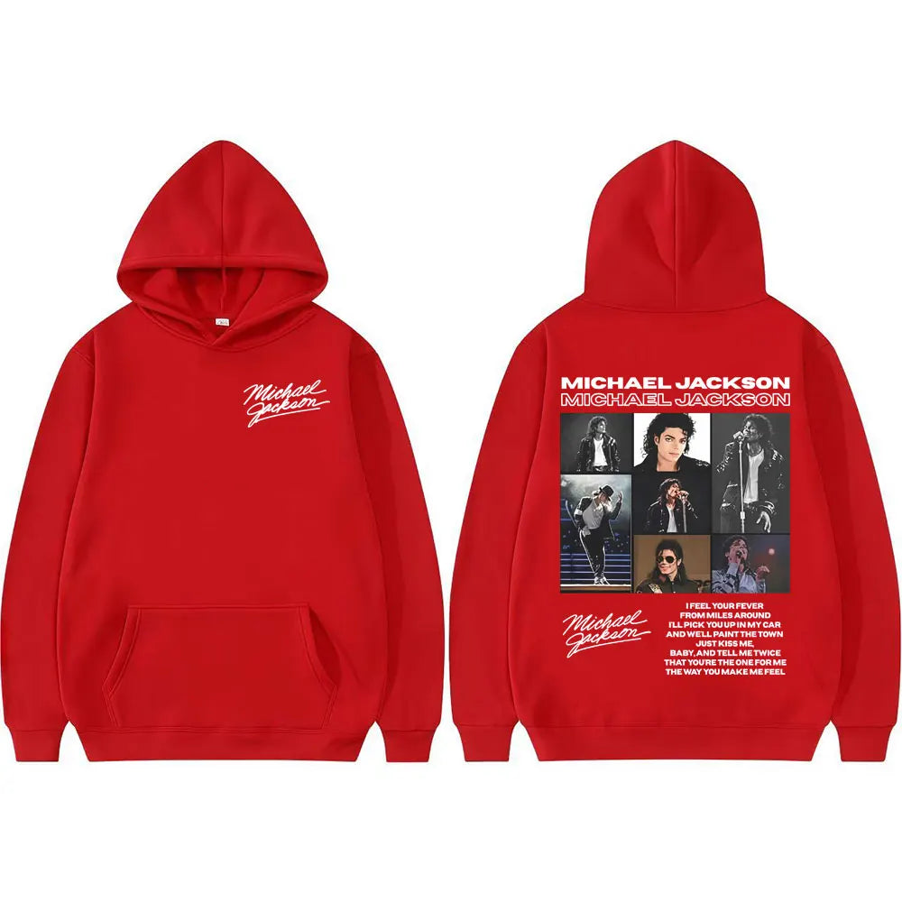 King of Pop Michael Jackson Tour Retro Hoodies Men's Clothing Harajuku Hip Hop Style Sweatshirts Casual Cozy Oversized Pullovers