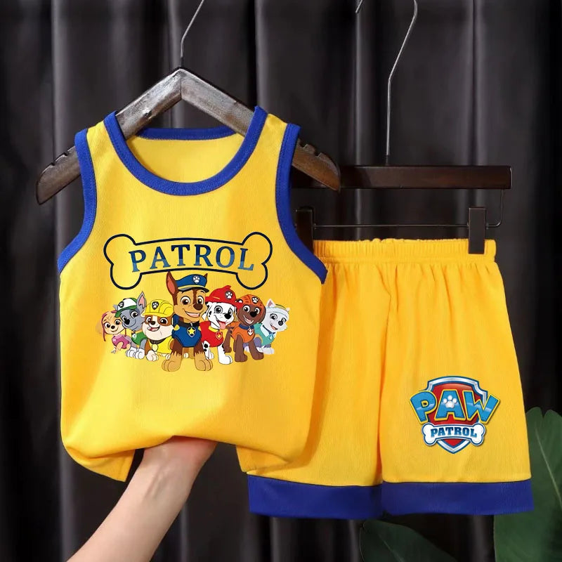 Cartoon Printed Boys Basketball Vest and Shorts 2pcs Sets Kids Casual Outfits Summer Child Outdoor Sport Clothes Suit