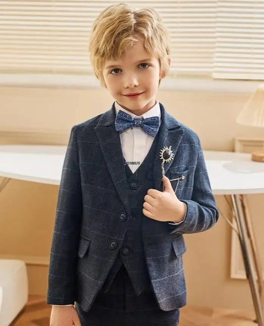 Flower Boys Wedding Suit Kids Formal Birthday Party Tuxedo Set Children Photograph Dress Child Performance Dance Show Costume