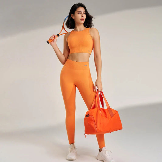 Yoga Clothing Set Women's High Waisted Leggings and Top Two Piece Seamless Fitness Exercise Clothing Fitness Underwear plus size