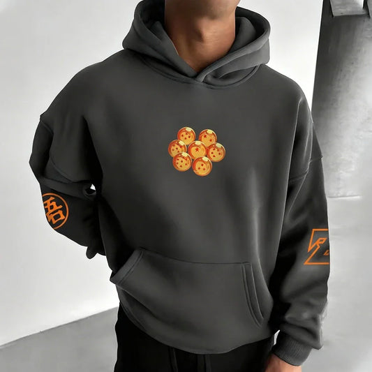 DRAGON BALL Men's Hoodie Sweatshirt Son Goku Anime Spring Autumn and Winter Boys Cotton Trend Long-sleeved Parent-child Outfit
