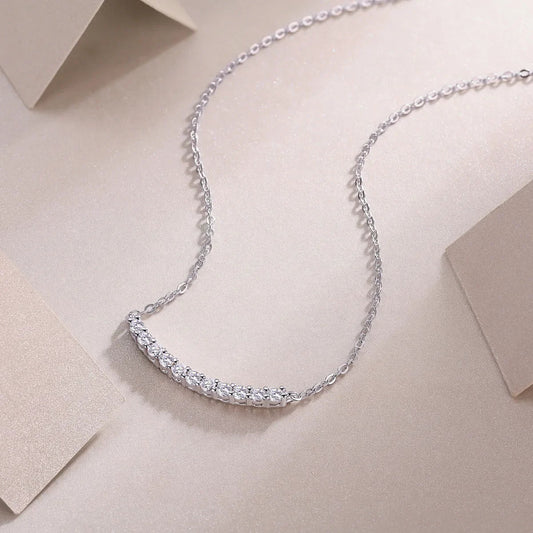 Full 0.065CT D Color Moissanite Pendant Necklace for Women Lady S925 Silver All Diamond Neck Chain Necklaces Wholesale Gift