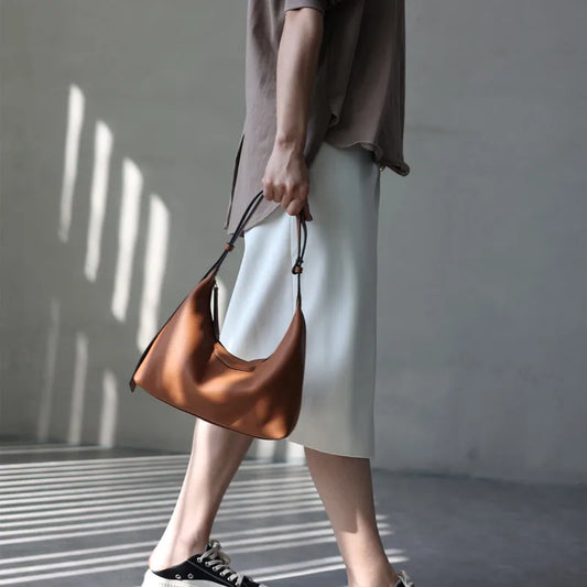 New Arrival Underarm Bag Women Genuine Leather Crossbody Bag Fashion Female Nylon Handbag Luxury Messenger Purses