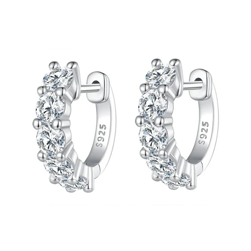 1cttw Classic Moissanite Hoop Earrings For Women, 925 Sterling Silver Sparkling Huggie Earrings Engagement Jewelry Gifts