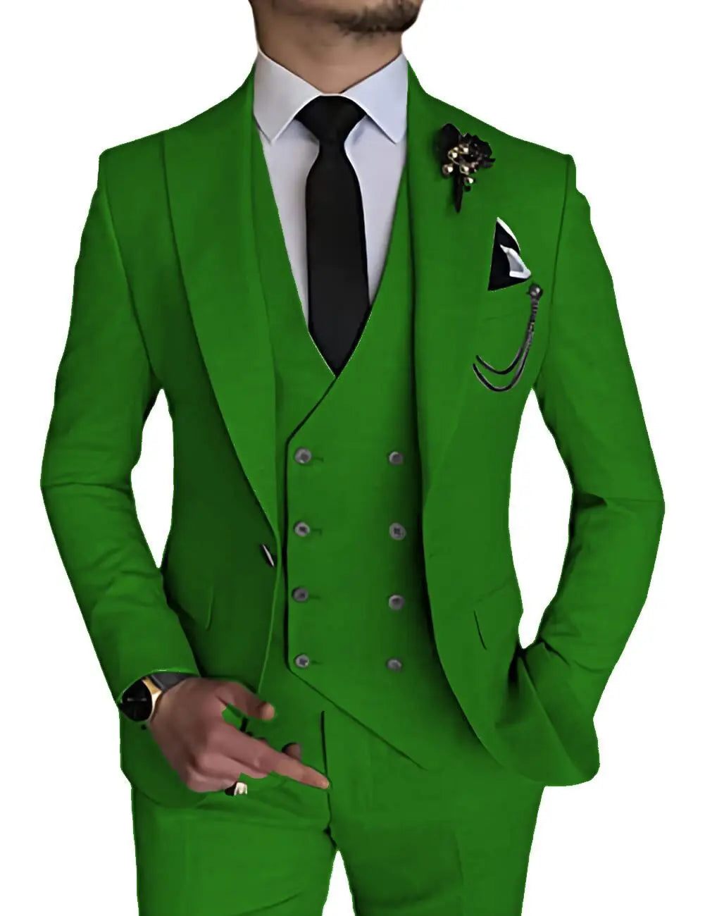 Dark Blue Slim Fit 3 Piece Wedding Suits for Men Best Man Groom Tuxedos Smart Casual Prom Party Business Costume Homme Male Set