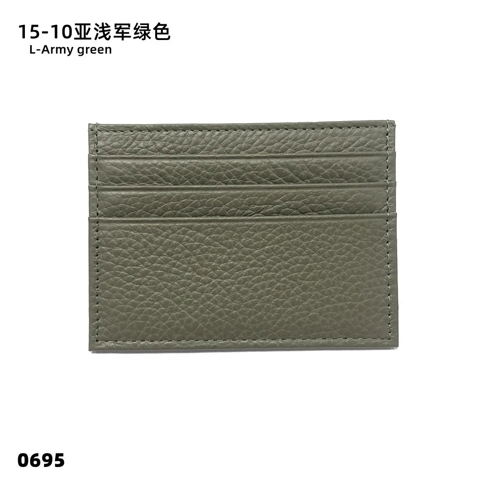Porte-cartes en cuir de vachette avec logo personnalisé pour femme et homme, sac à cartes fin en cuir véritable, gravure du nom, portefeuille de luxe décontracté