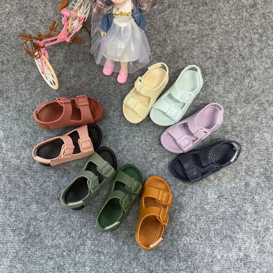 Fashion Popular Solid Color Children's Beach Sandals Trendy Design Kids Girl Boy Casual Flat Casual Shoes Summer Kids Sandal