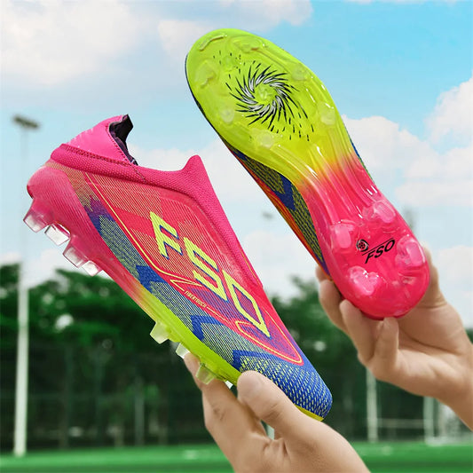 New Men Football Boots Outdoor High-top Soccer Shoes Cleats Hot-selling Grass Match Indoor Sneakers Non-Slip High-quality