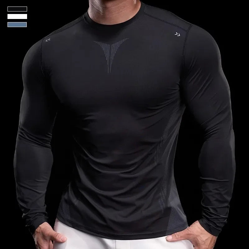 Autumn Sports Gym Fitness Clothes Tights Long-sleeved Running Training Bottoming Tops Long-sleeved T-shirts High Elasticity