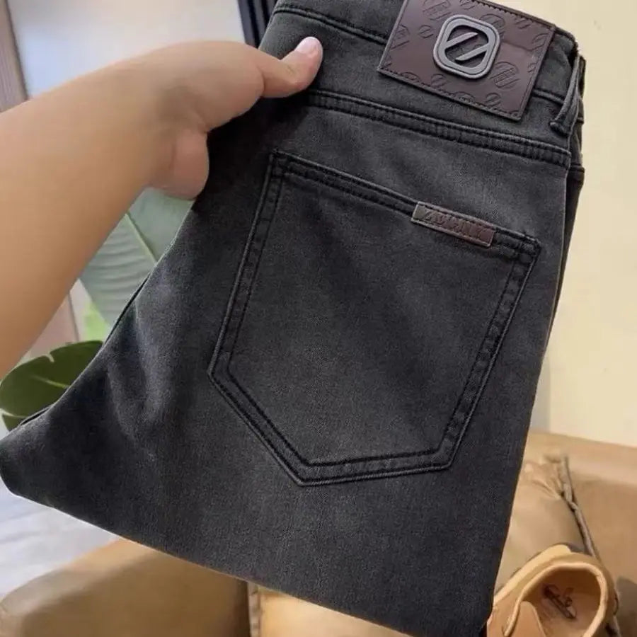 New Harajuku Fashion Men's Spring Autumn Korean Style Luxury Clothing Men Slim Denim Jeans Casual Black Pants Cotton Trousers