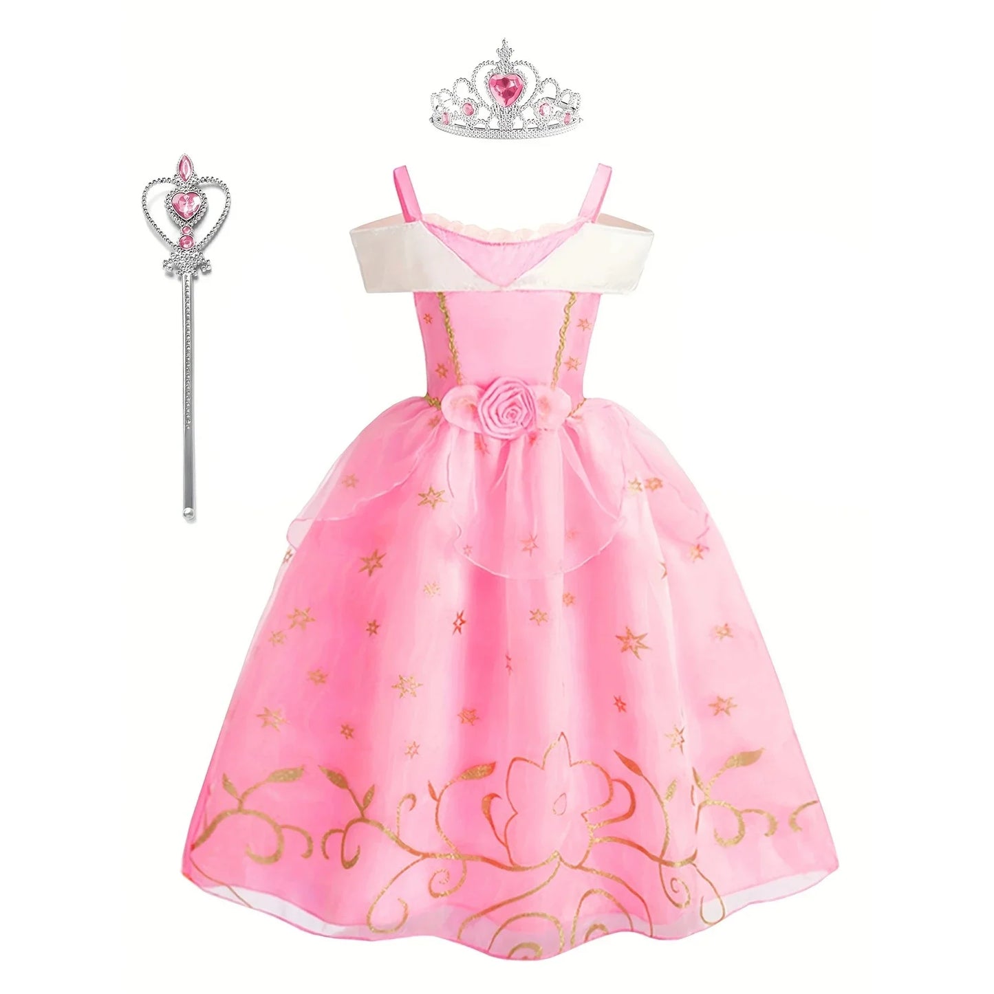 Children Aurora Princess Costume Cosplay Dress Girls Halloween Carnival Birthday Outfit Party Princess Disguise Ball Gown Clothe